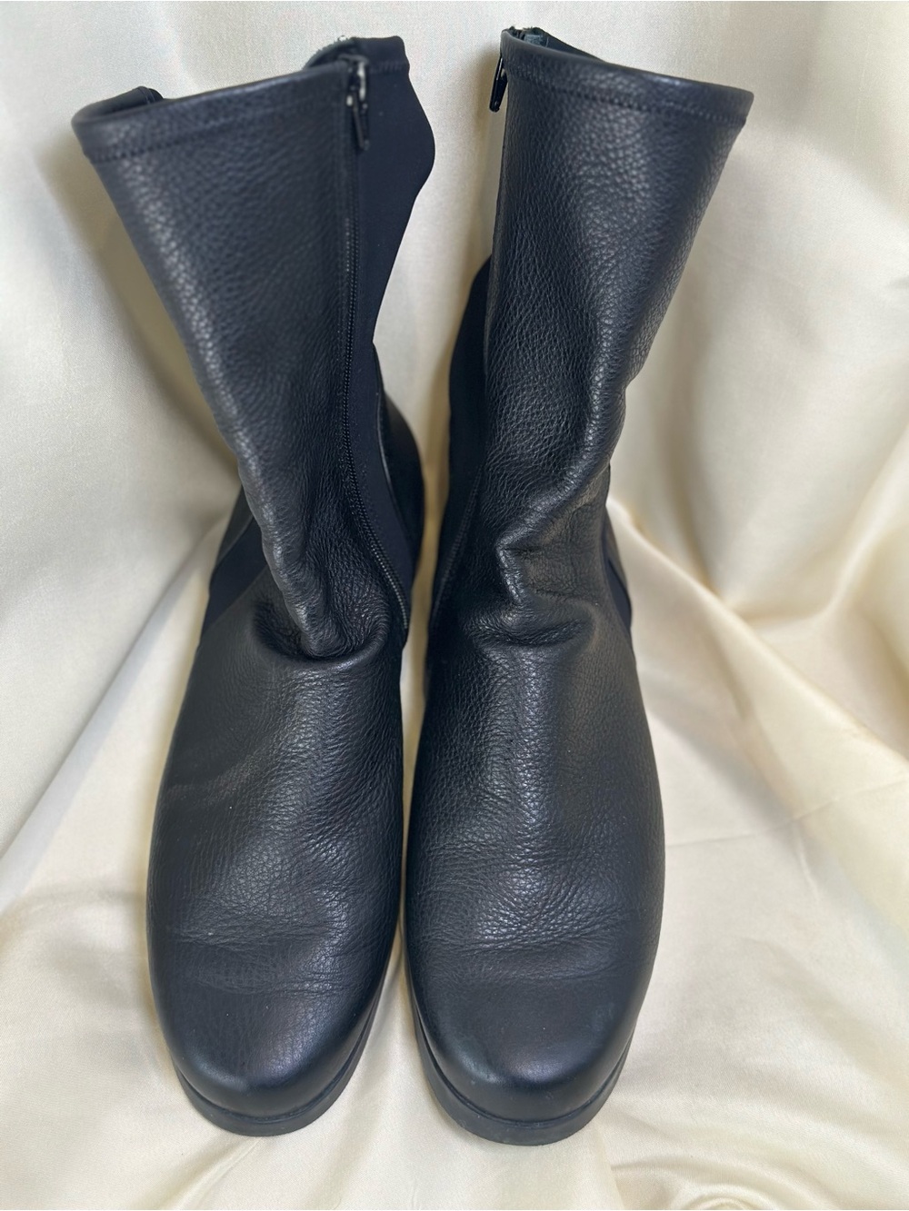 Arche Dayoon full grain leather french Sleek Black Mid-Calf boots minimalist 37